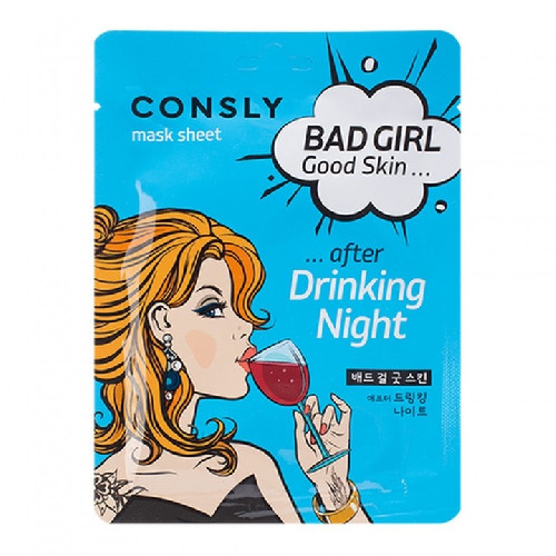 Маска тканевая BAD GIRL после вечеринки Good Skin after Drinking Night Mask Sheet, 23мл