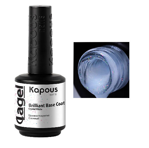 Базовое покрытие Снежный «Вrilliant Base Coat Crystal White», 15 мл (1)